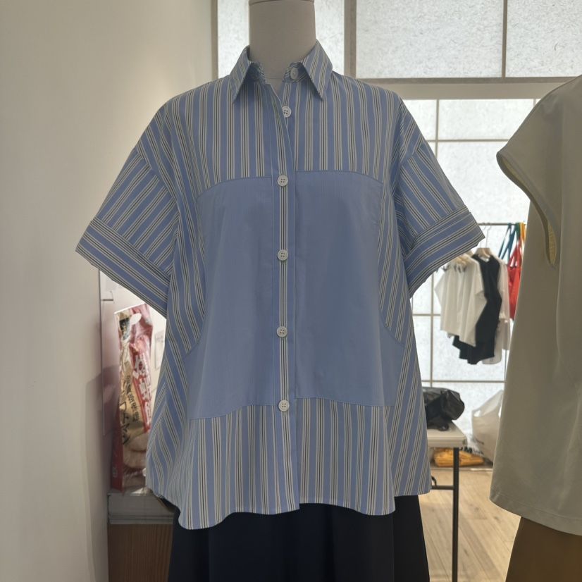 REVE-L韓國直郵㊣東大門實拍女裝新款熱賣休閑襯衫蕾絲衫口袋REVE-L襯衫/蕾絲衫
