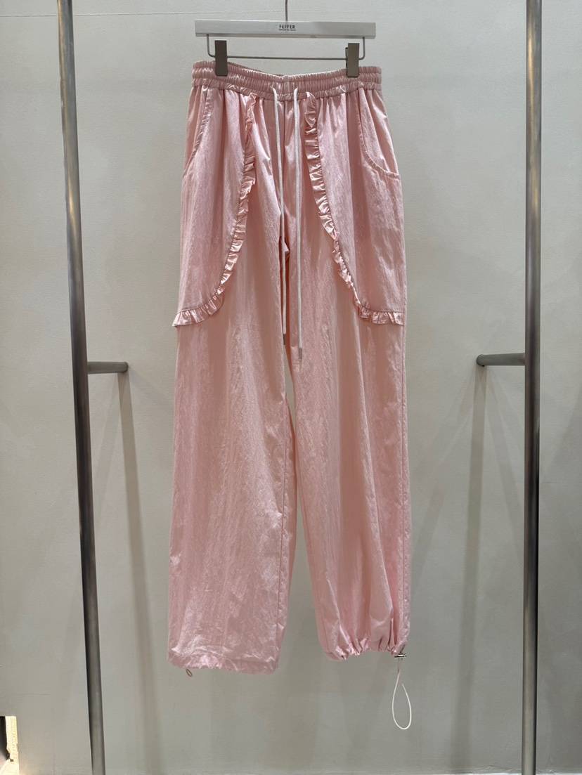 FEFFER韓國㊣直郵東大門代購女裝新品25春夏人氣休閑褲荷葉邊FEFFER休閑褲