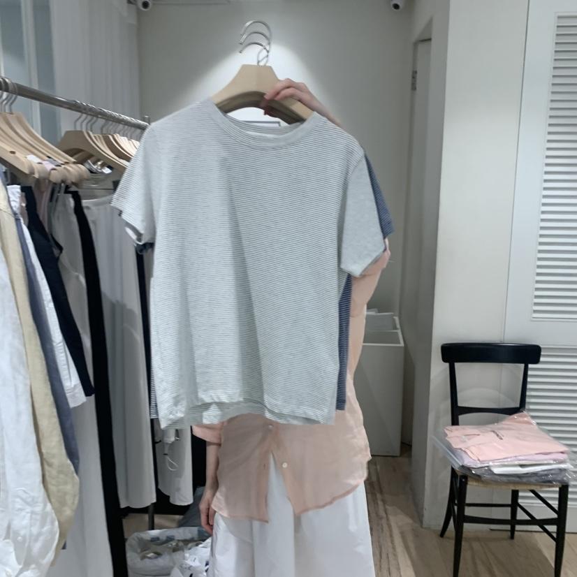 MONIQUE韓國直郵㊣東大門實拍女裝新款25春夏推薦熱賣T恤條紋MONIQUET恤
