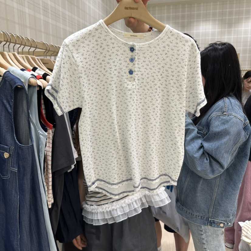 OURMOMENT直郵韓國代購㊣女裝新款熱賣時尚推薦休閑25春夏T恤OURMOMENTT恤