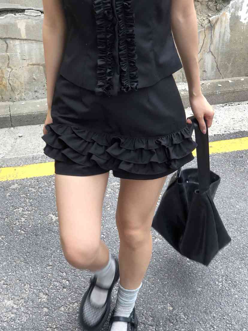 SUNDER MARKET韓國直郵㊣東大門實拍女裝新款25春夏裙褲荷葉邊SUNDER MARKET裙褲