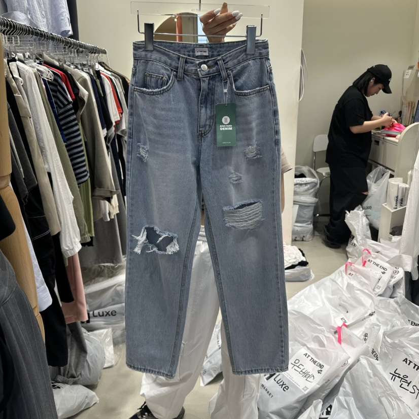 AT THE END韓國直郵㊣女裝新品熱賣人氣時尚休閑推薦牛仔褲AT THE END牛仔褲