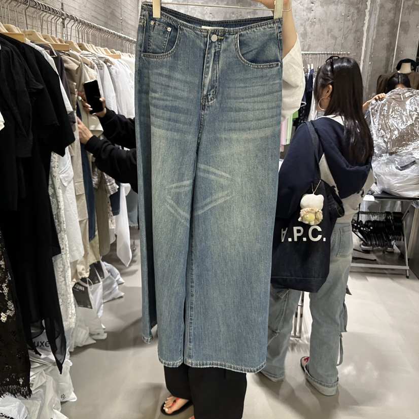 JUNI韓國直郵㊣東大門實拍女裝新品25春夏推薦人氣休閑牛仔褲my juni牛仔褲