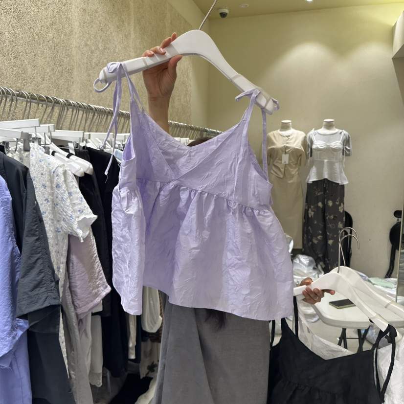 REFLAT韓國㊣直郵東大門代購女裝新品25春夏休閑吊帶背心緊身REFLAT吊帶/背心