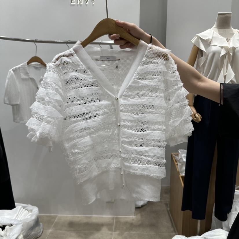 ENVY韓國㊣直郵東大門代購女裝新款休閑時尚襯衫蕾絲衫開襟衫ENVY襯衫/蕾絲衫