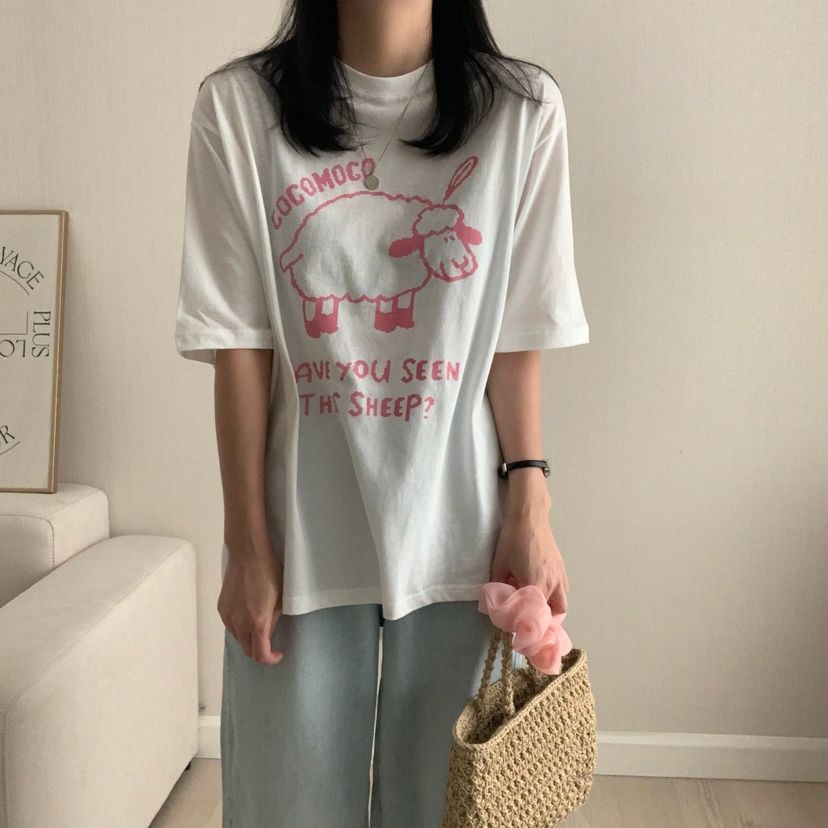 HELLO JINI韓國㊣直郵東大門代購女裝新品人氣熱賣休閑T恤HELLO JINIT恤