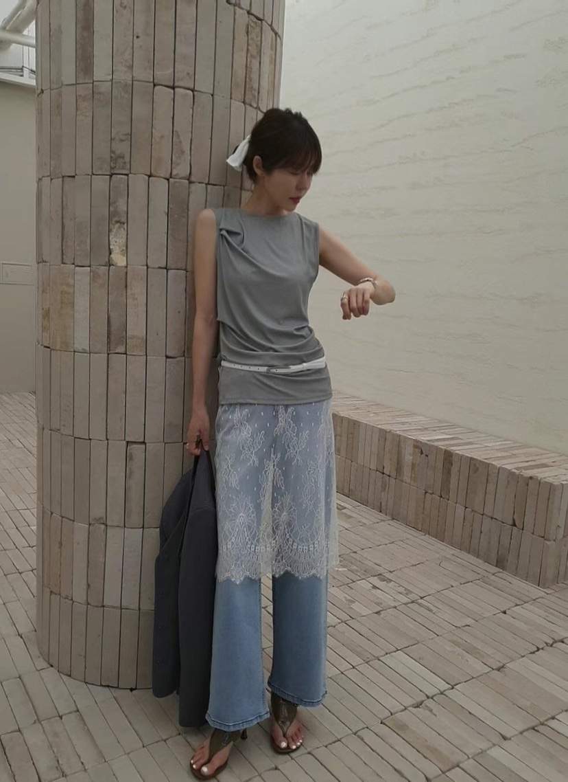 GENTLE B韓國㊣直郵東大門代購女裝新款熱賣休閑吊帶背心披肩GENTLE B吊帶/背心