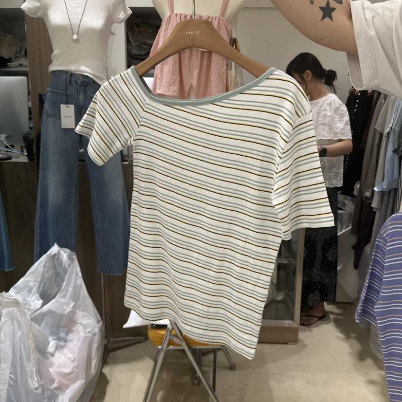MELO韓國直郵㊣女裝新品推薦人氣時尚熱賣25春夏休閑T恤MELOT恤