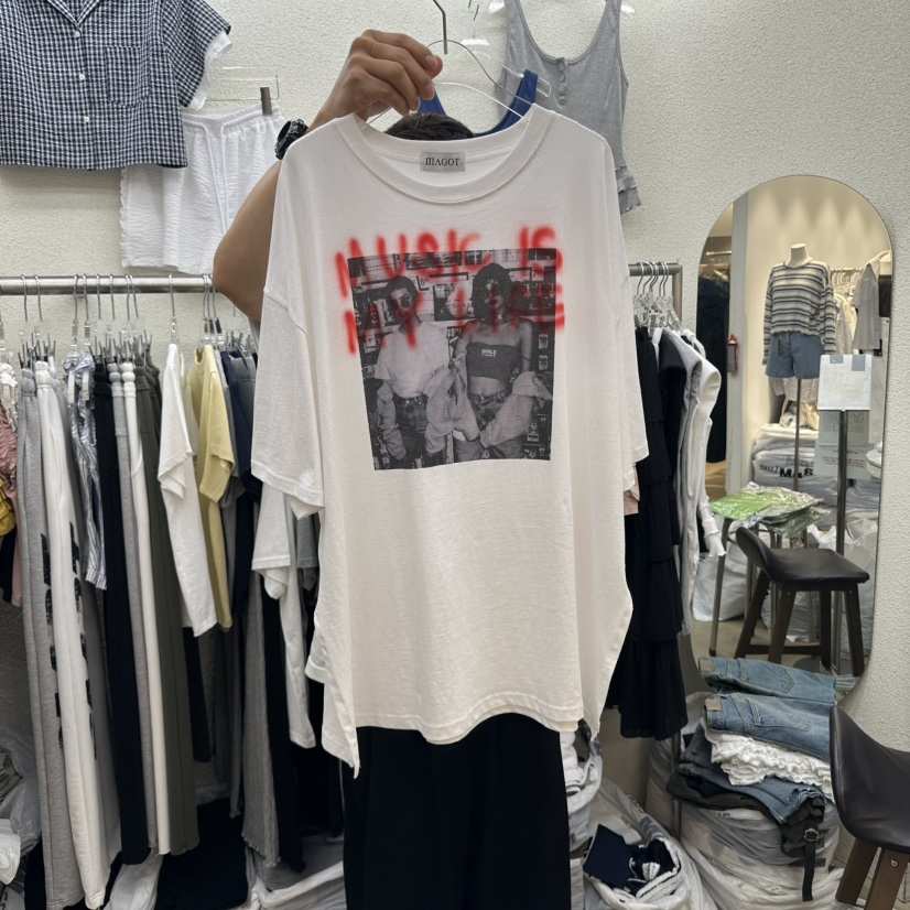 MAGOT直郵韓國代購㊣女裝新品25春夏人氣休閑時尚熱賣推薦T恤IIIΛGOT/MAGOTT恤