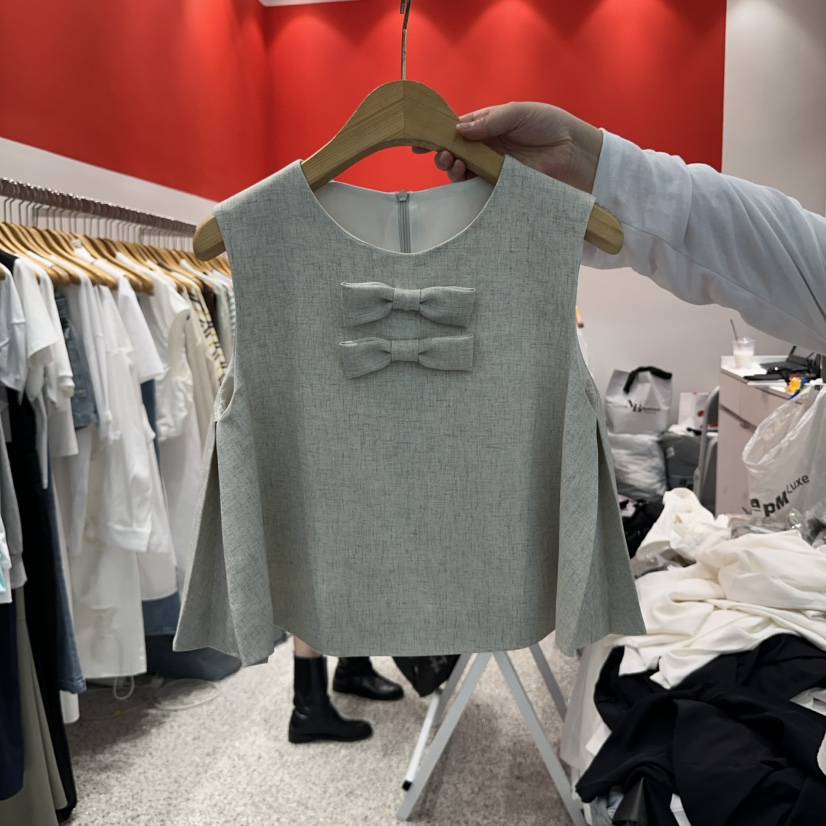 ATPZ韓國直郵㊣女裝新品熱賣人氣時尚推薦休閑吊帶背心蝴蝶結ATTENTION PLEAES吊帶/背心