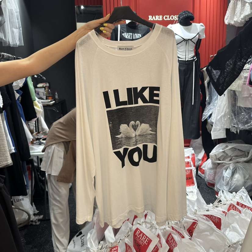RARE CLOSET直郵韓國代購㊣女裝新品熱賣人氣25春夏長袖T恤鵝RARE CLOSET長袖T恤