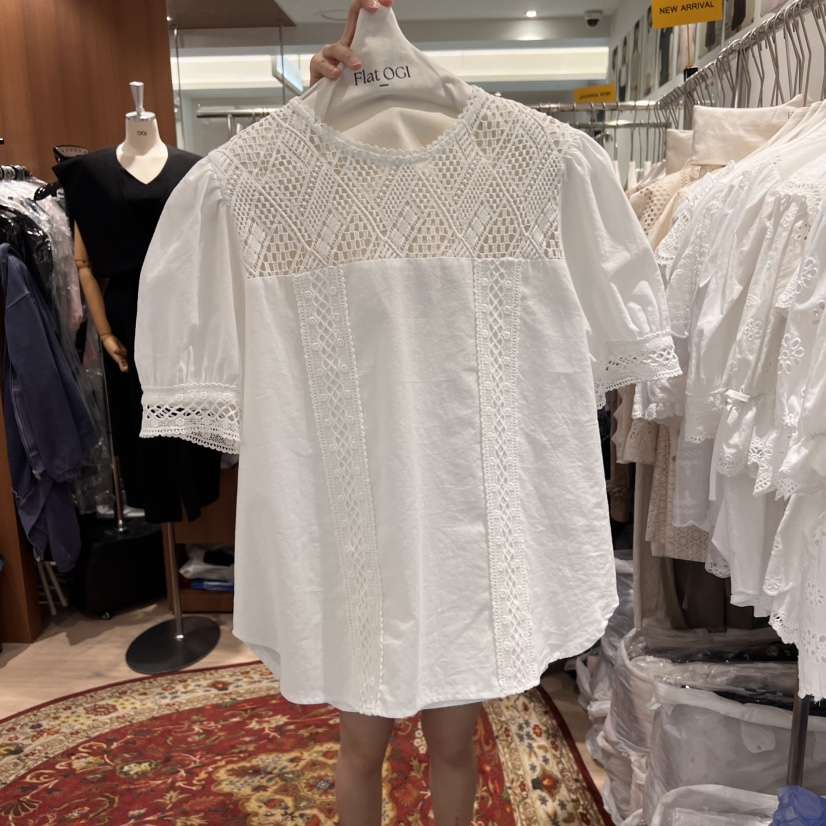 OGI直郵韓國代購㊣女裝新品休閑人氣熱賣25春夏推薦襯衫蕾絲衫FLat OGI襯衫/蕾絲衫