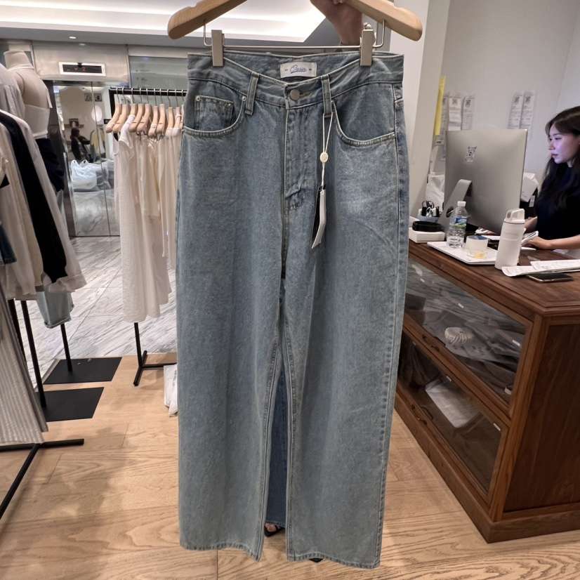 OURIN韓國㊣直郵東大門代購女裝新品25春夏熱賣時尚休閑牛仔褲OURIN牛仔褲