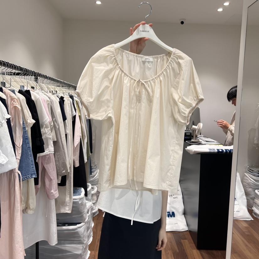 GABRIELLE韓國㊣直郵東大門代購女裝新品25春夏休閑襯衫蕾絲衫GABRIELLE襯衫/蕾絲衫