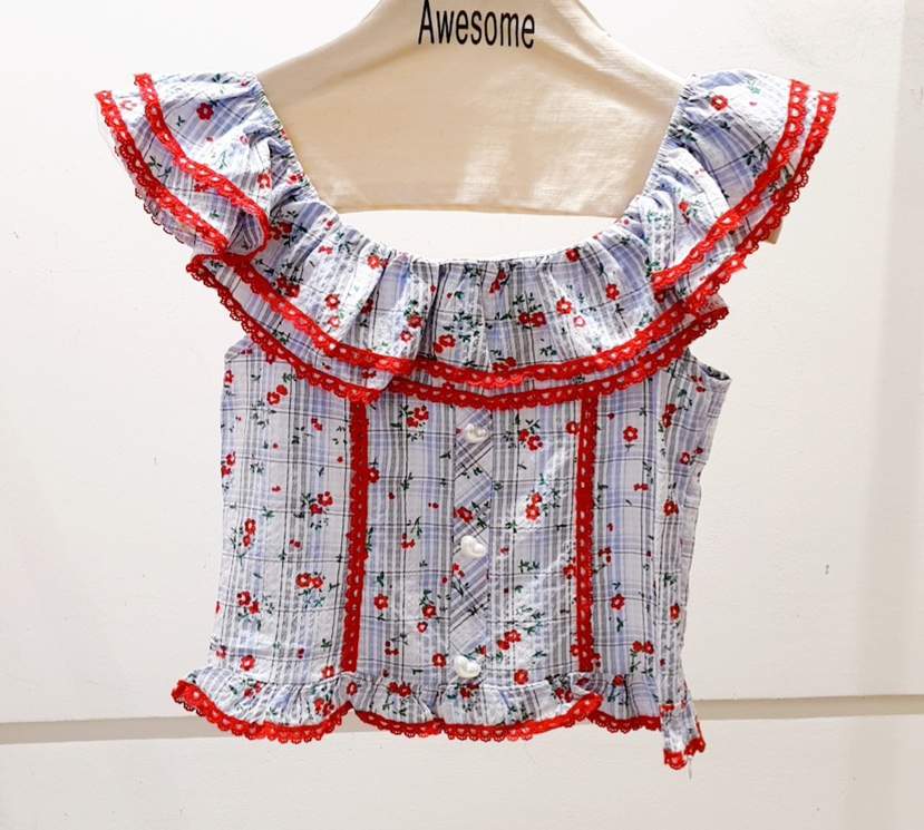 AWESOME-P韓國直郵㊣女裝新品25春夏休閑人氣推薦襯衫蕾絲衫AWESOME-P襯衫/蕾絲衫