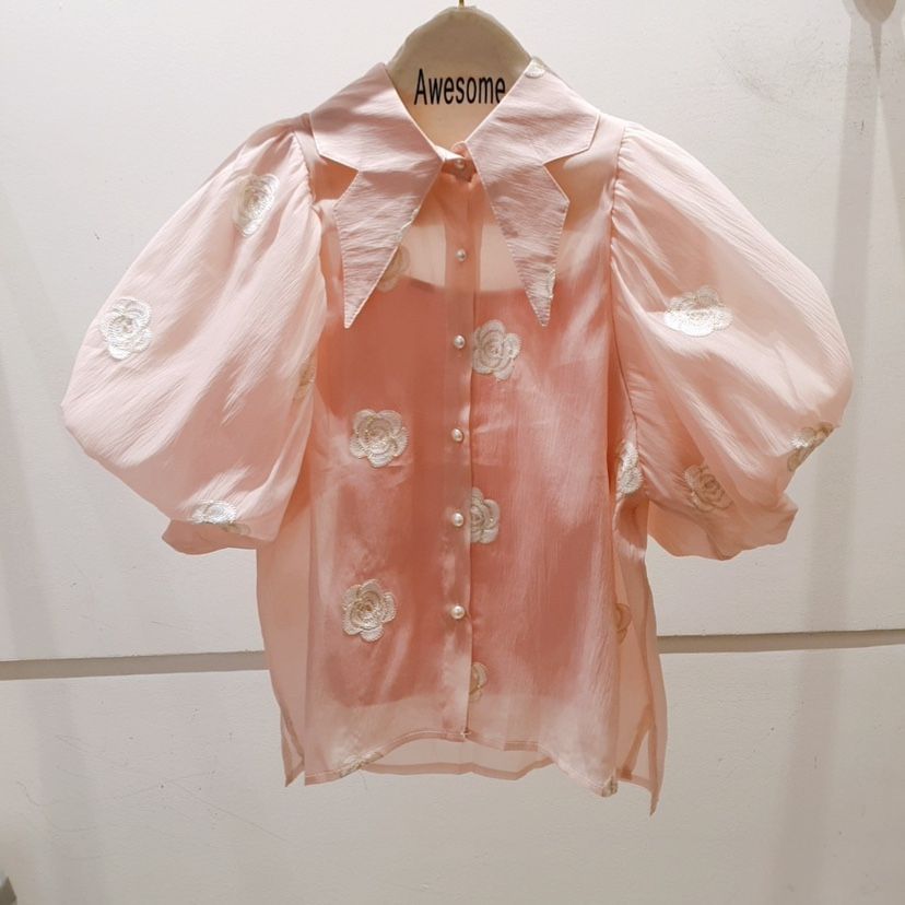 AWESOME-P韓國直郵㊣東大門實拍女裝新品25春夏襯衫蕾絲衫AWESOME-P襯衫/蕾絲衫