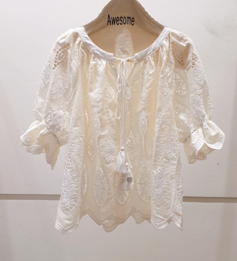 AWESOME-P韓國直郵㊣女裝新款推薦時尚25春夏熱賣襯衫蕾絲衫AWESOME-P襯衫/蕾絲衫