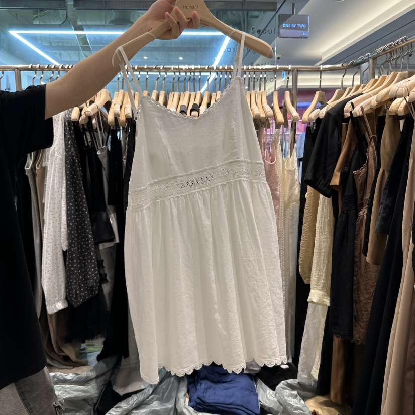 HONG.U韓國直郵㊣東大門實拍女裝新品推薦熱賣人氣連衣裙亞麻HONG.U連衣裙