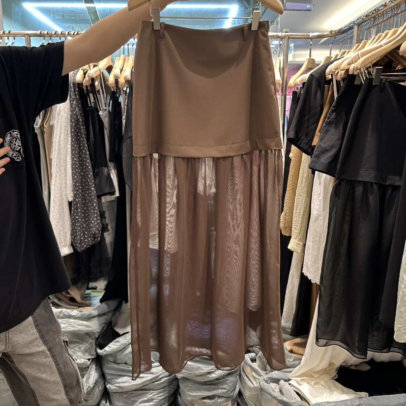 HONG.U韓國㊣直郵東大門代購女裝新品人氣25春夏時尚長裙雪紡HONG.U長裙