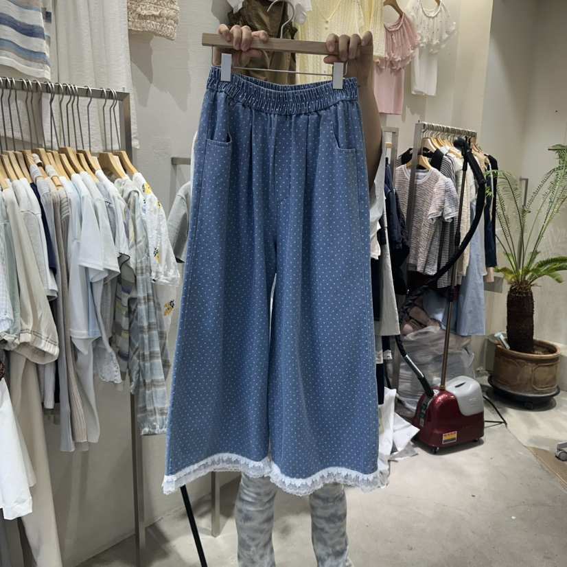 HIPTIQUE直郵韓國代購㊣女裝新品人氣時尚休閑牛仔褲荷葉邊HIPTIQUE牛仔褲