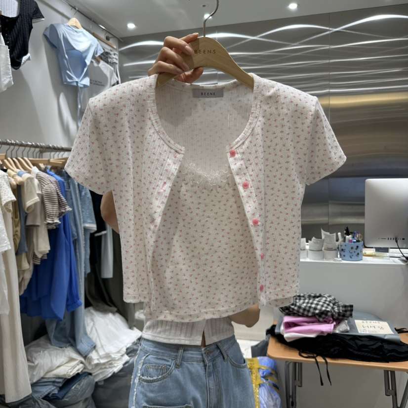 BEENS韓國㊣直郵東大門代購女裝新品時尚熱賣25春夏套裝兩件套BEENS套裝