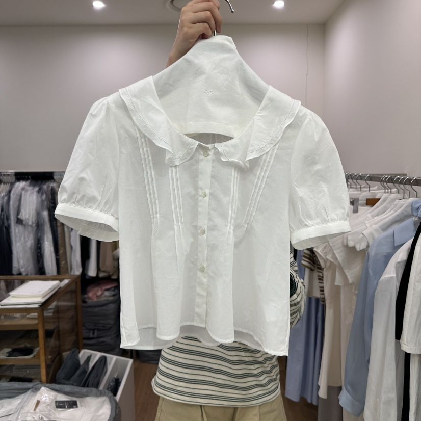 AGO韓國直郵㊣東大門實拍女裝新品25春夏熱賣休閑襯衫蕾絲衫AGO襯衫/蕾絲衫