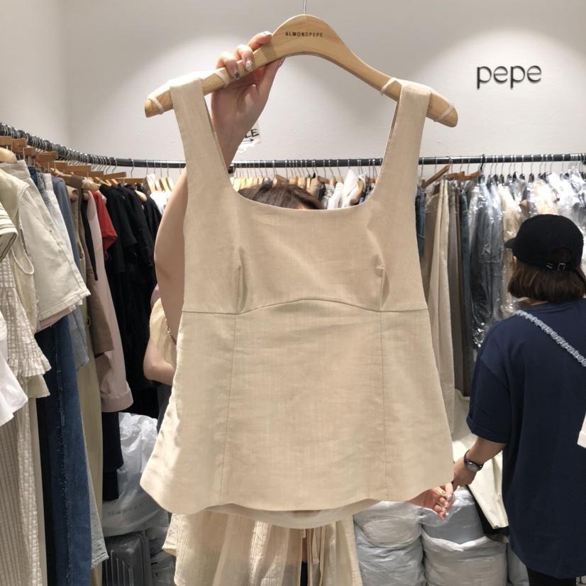ALMOND PEPE韓國直郵㊣東大門實拍女裝新品人氣熱賣吊帶背心ALMOND PEPE吊帶/背心