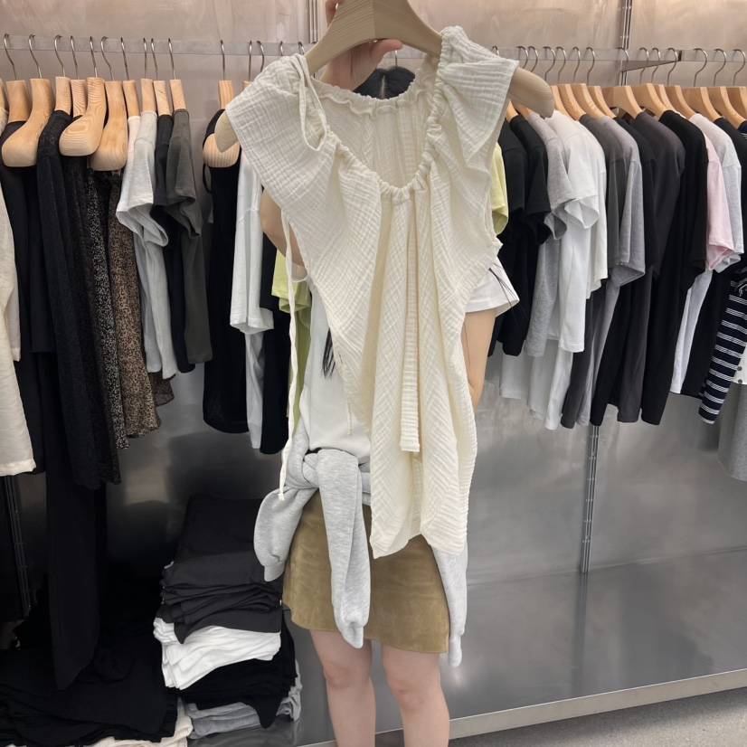 ESSENCE韓國㊣直郵東大門代購女裝新款25春夏休閑襯衫蕾絲衫ESSENCE襯衫/蕾絲衫