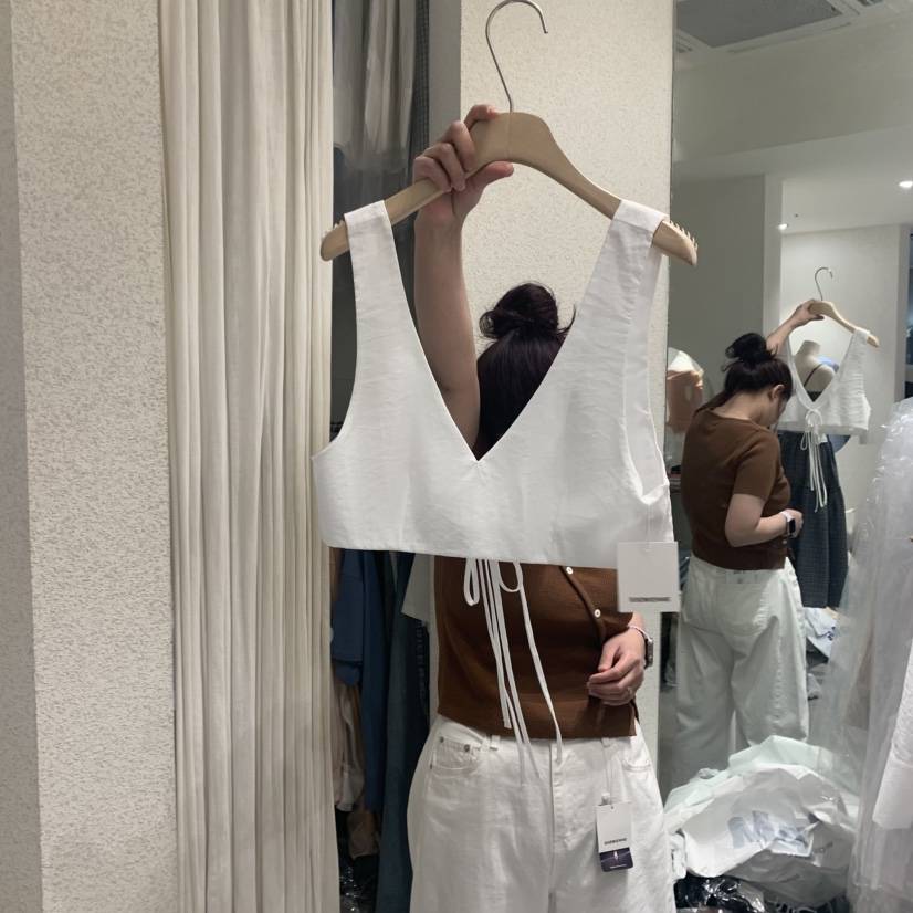 SSEMIENNE直郵韓國代購㊣女裝新品25春夏時尚休閑人氣吊帶背心SSEMIENNE吊帶/背心