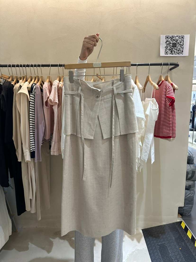 ERIA韓國直郵㊣東大門實拍女裝新品時尚人氣25春夏長裙含腰繩ERIA/HUE長裙