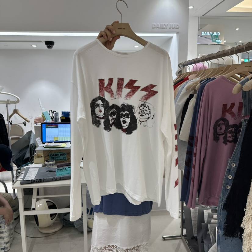 DAILYJUD直郵韓國代購㊣女裝新品休閑人氣推薦熱賣25春夏長袖T恤DAILY JUD長袖T恤