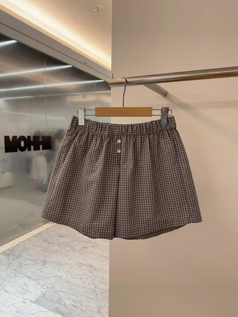 DE VENTI直郵韓國代購㊣女裝新品時尚休閑25春夏推薦短褲格紋DE VENTI短褲