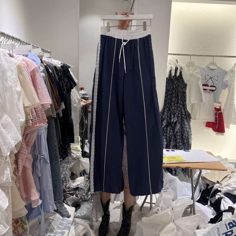 TYCHE韓國直郵㊣女裝新品人氣時尚休閑推薦熱賣25春夏休閑褲蕾絲TYCHE休閑褲