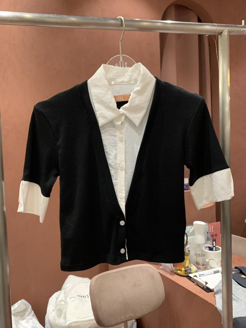 SLIT韓國㊣直郵東大門代購女裝新款熱賣休閑人氣襯衫蕾絲衫SLIT襯衫/蕾絲衫