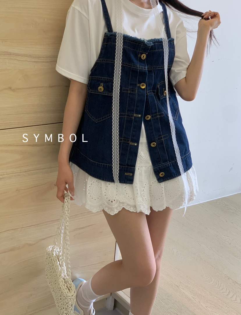 SYMBOL韓國直郵㊣女裝新品熱賣時尚25春夏人氣馬甲不含內搭SYMBOL馬甲