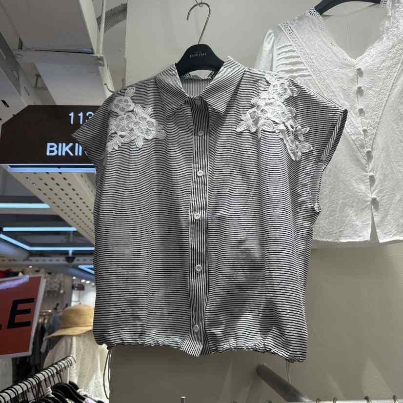 BIKINI直郵韓國代購㊣女裝新款推薦25春夏人氣時尚襯衫蕾絲衫BIKINI襯衫/蕾絲衫