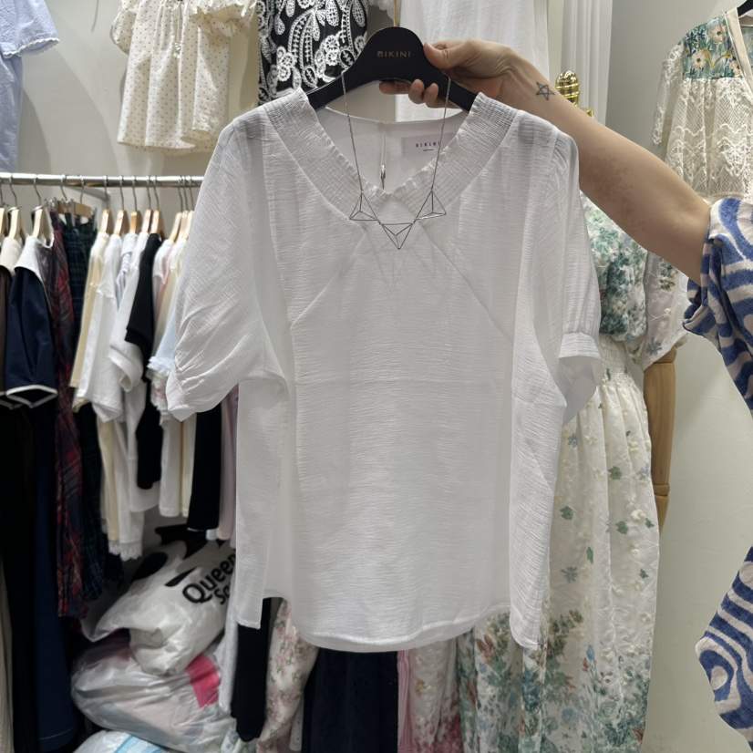 BIKINI直郵韓國代購㊣女裝新品熱賣25春夏推薦休閑襯衫蕾絲衫BIKINI襯衫/蕾絲衫