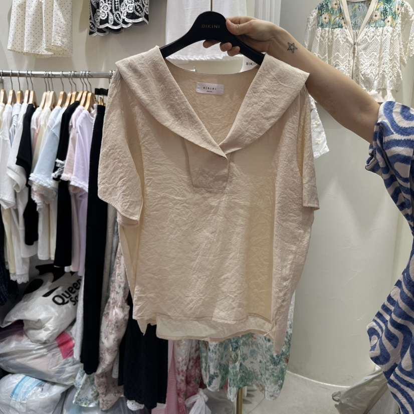 BIKINI直郵韓國代購㊣女裝新款25春夏推薦時尚熱賣襯衫蕾絲衫BIKINI襯衫/蕾絲衫