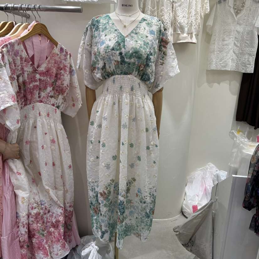 BIKINI直郵韓國代購㊣女裝新款人氣25春夏熱賣推薦連衣裙刺繡BIKINI連衣裙