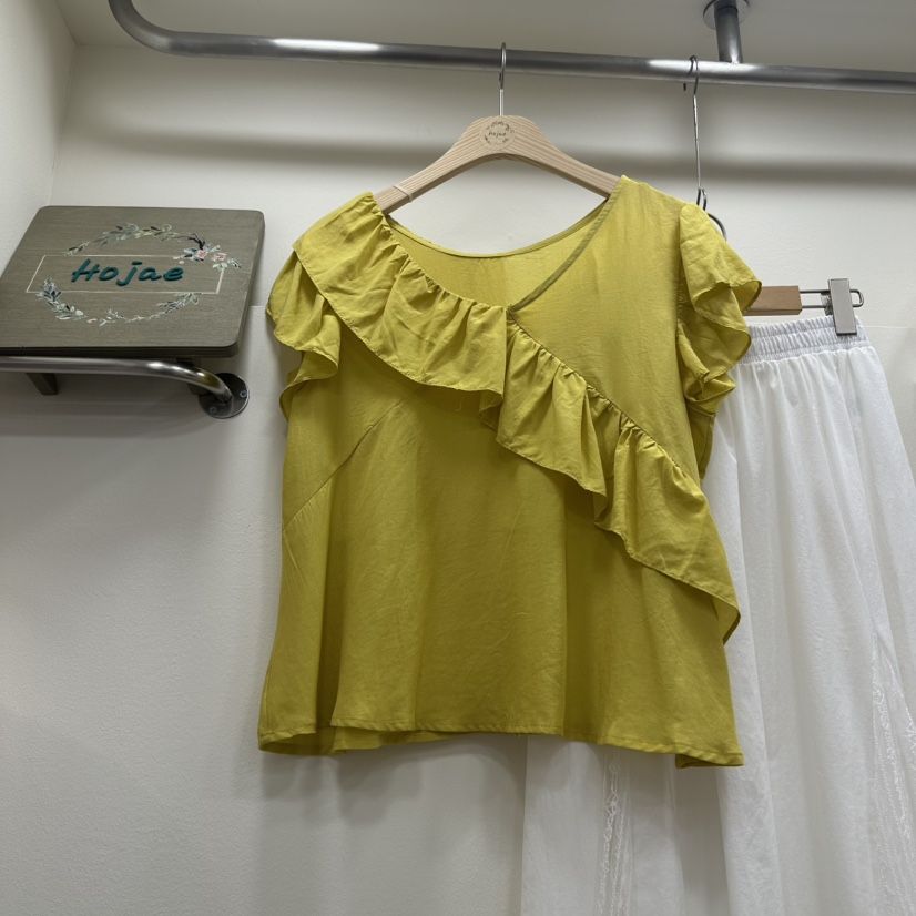 HOJAE韓國直郵㊣東大門實拍女裝新款休閑25春夏熱賣襯衫蕾絲衫MID-LEVEL JUMP襯衫/蕾絲衫