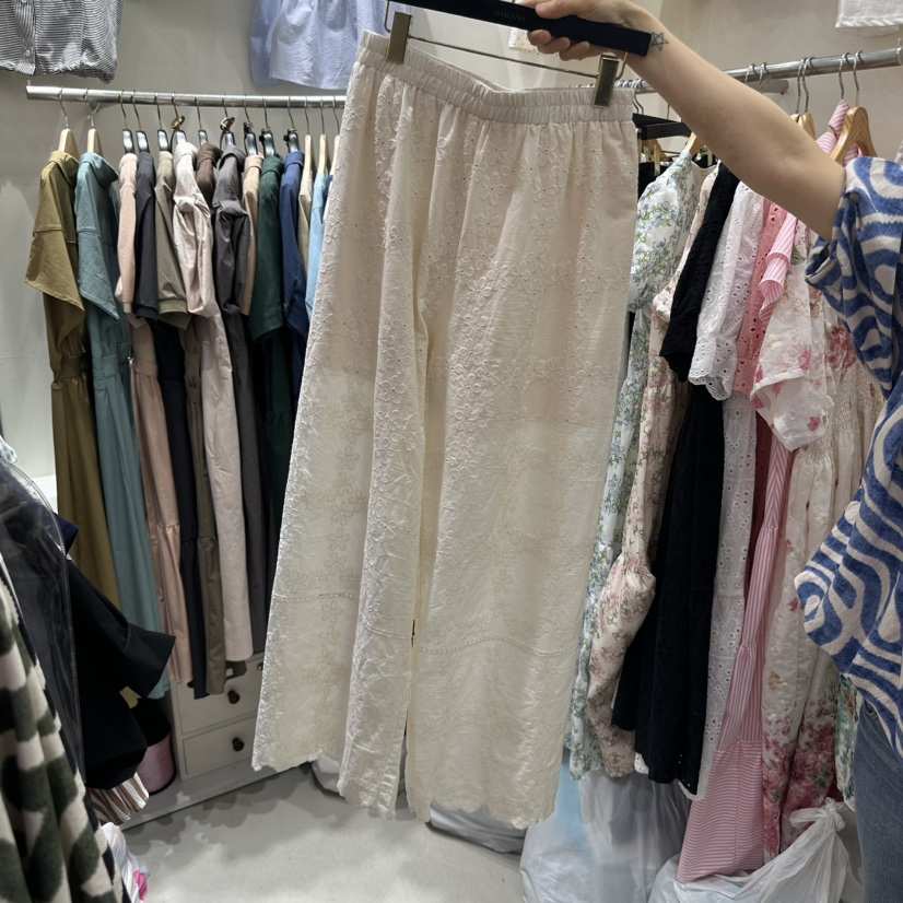 BIKINI韓國直郵㊣東大門實拍女裝新品熱賣25春夏休閑褲刺繡BIKINI休閑褲