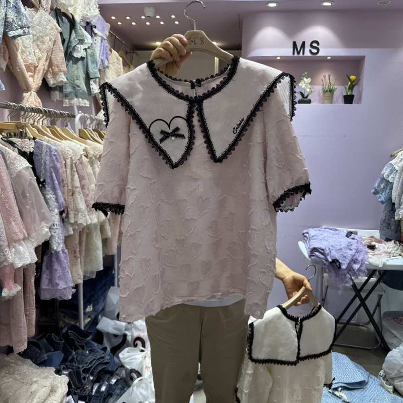 MS直郵韓國代購㊣女裝新款推薦人氣熱賣25春夏休閑襯衫蕾絲衫MS襯衫/蕾絲衫