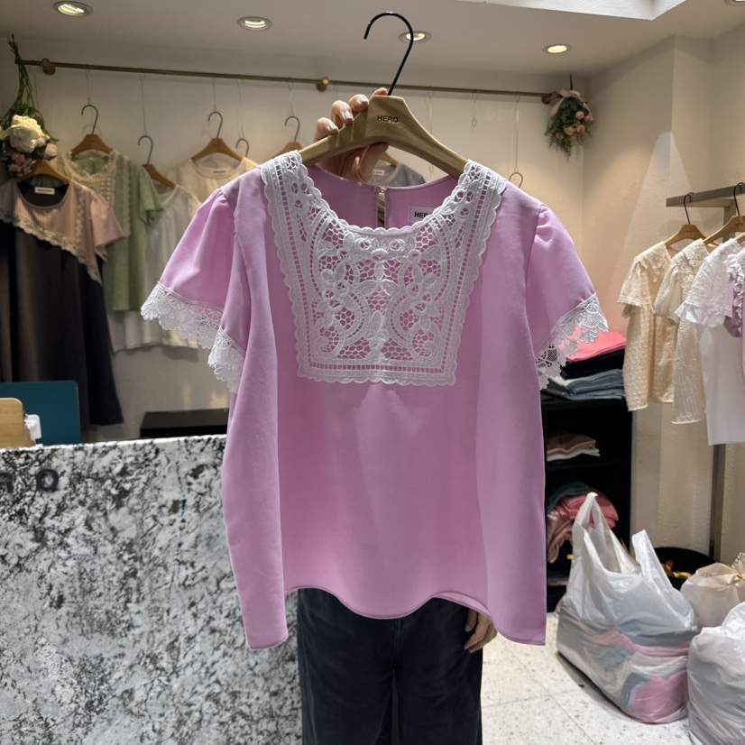 HERO韓國㊣直郵東大門代購女裝新款推薦人氣時尚襯衫蕾絲衫HERO襯衫/蕾絲衫