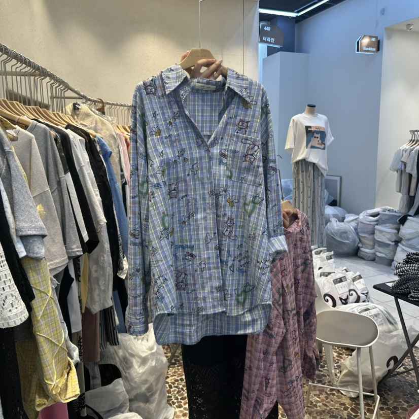 THE LINE-Q韓國直郵㊣東大門實拍女裝新品休閑襯衫蕾絲衫THE LINE-q襯衫/蕾絲衫