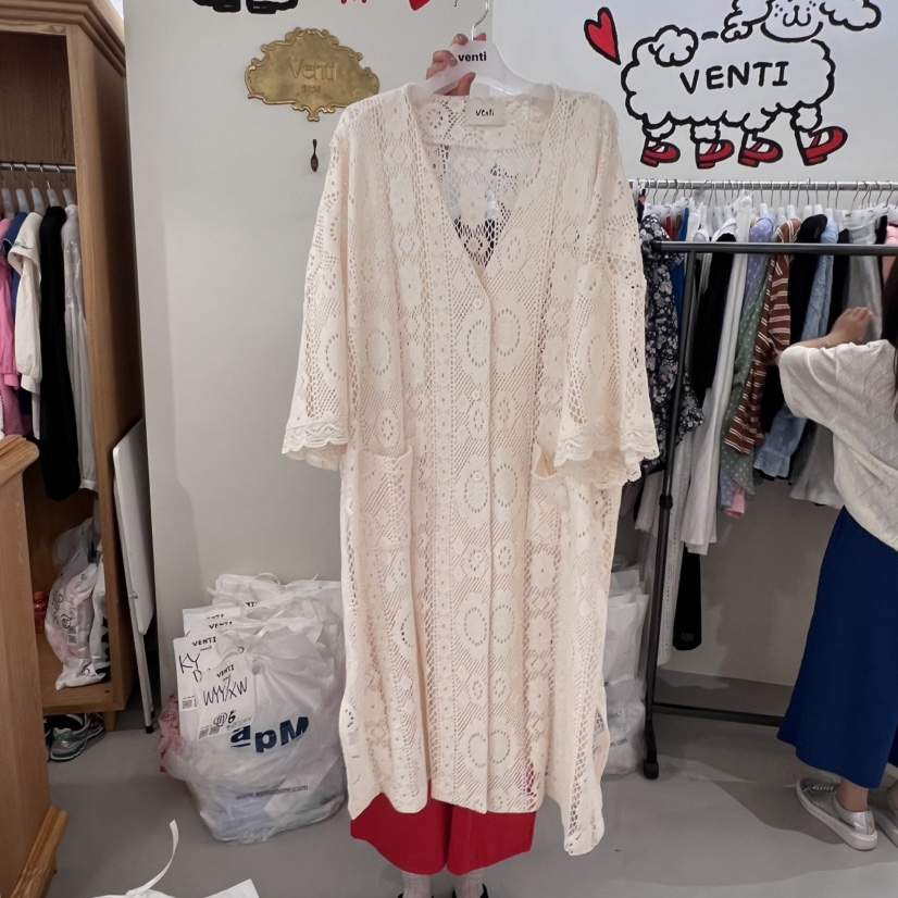 VENTI韓國㊣直郵東大門代購女裝新品25春夏休閑襯衫蕾絲衫開衫VENTI襯衫/蕾絲衫