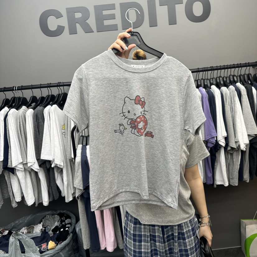 CREDITO韓國直郵㊣女裝新款休閑人氣時尚25春夏推薦熱賣T恤CREDITOT恤