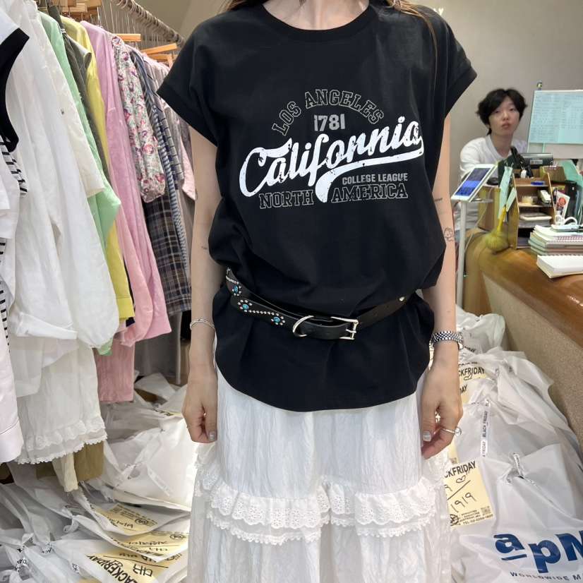 BLACKFRIDAY韓國直郵㊣東大門實拍女裝新品25春夏T恤不含腰帶BLACK FRIDAYT恤