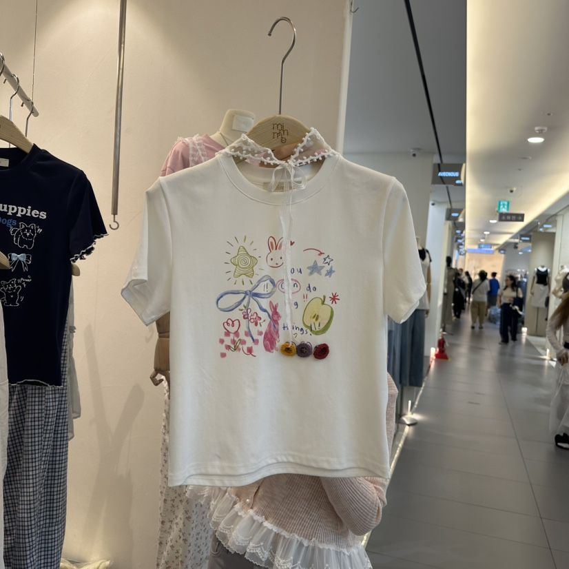MIMME韓國直郵㊣女裝新品熱賣休閑人氣推薦時尚25春夏T恤含脖帶MIMMET恤