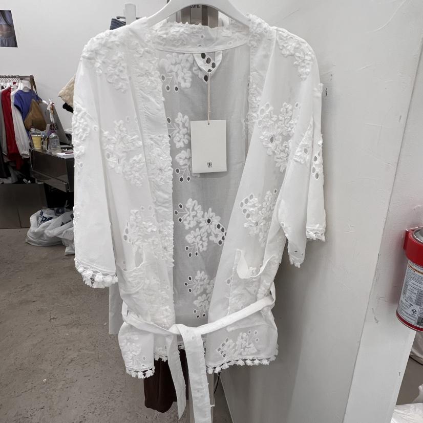 BREATHE韓國直郵㊣女裝新品25春夏休閑推薦襯衫蕾絲衫含腰帶BREATHE襯衫/蕾絲衫