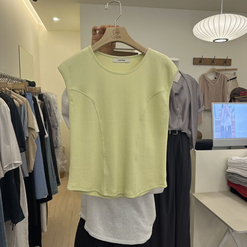 LOGON韓國直郵㊣東大門實拍女裝新品時尚熱賣休閑人氣吊帶背心LOGON吊帶/背心